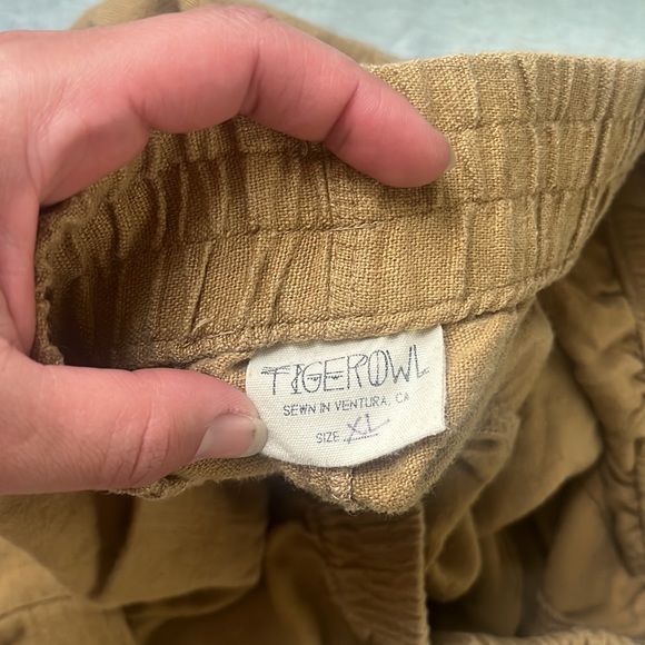 Tigerowl handmade linen shorts XL - Picture 3 of 4